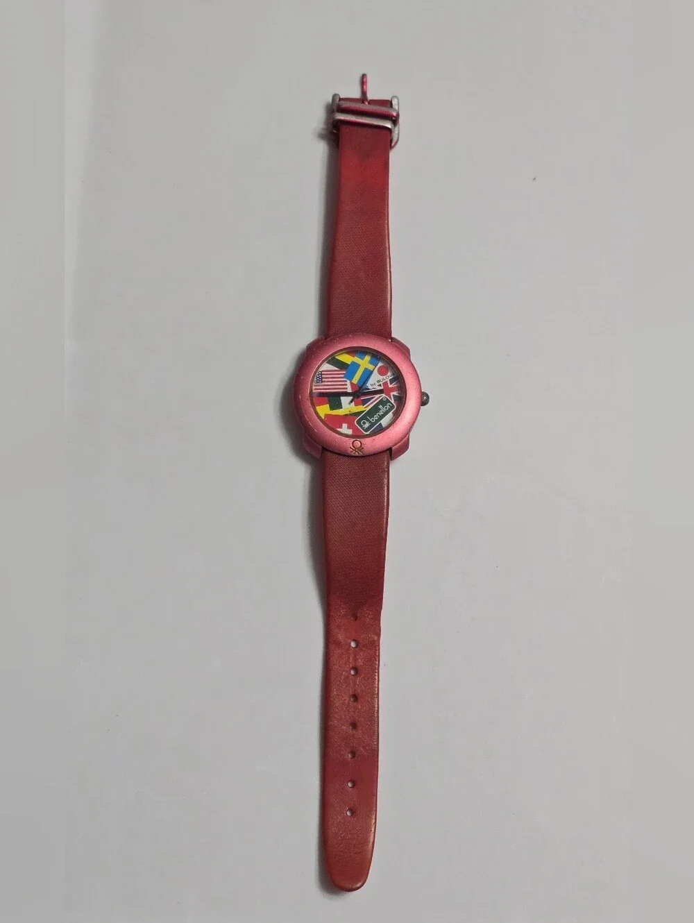 Vintage 90s Benetton Watch By Bulova International Flag Design